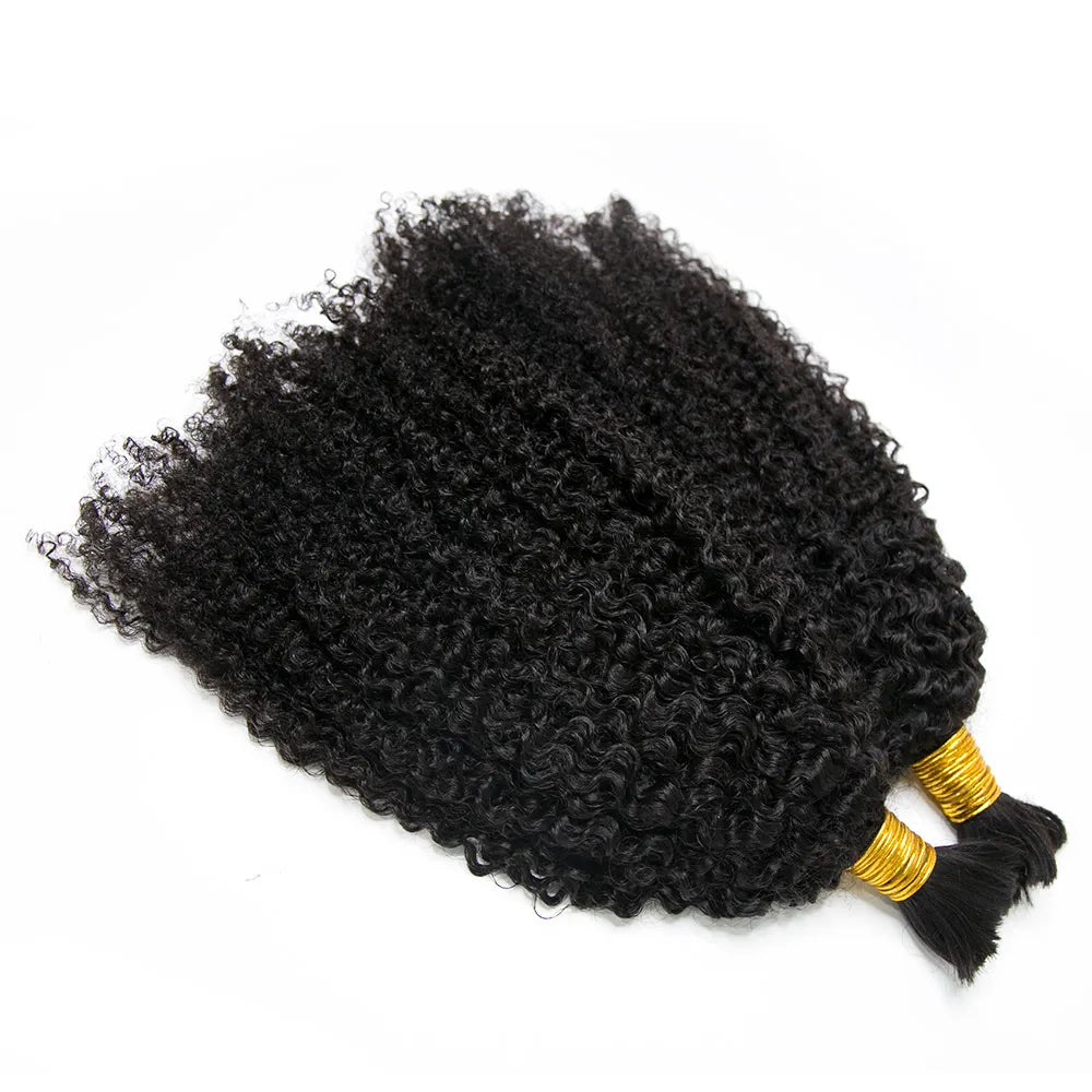 Wholesale Double Drawn Tight Curly Bulk Human Braiding Hair
