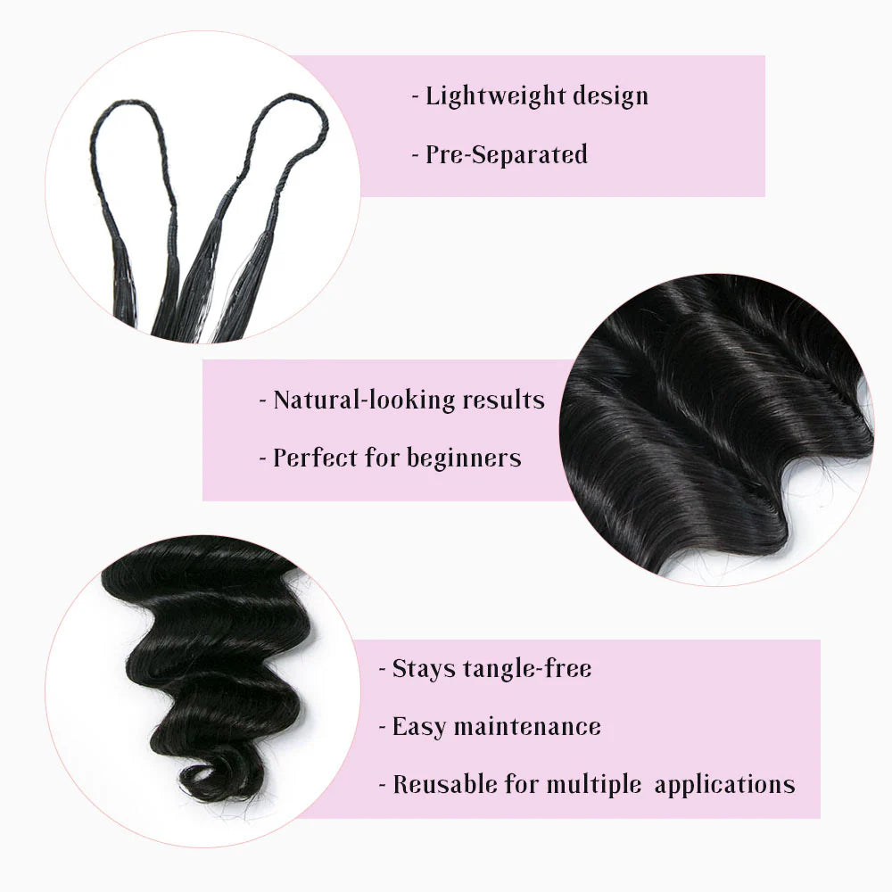 Wholesale EAYON Lightweight Loose Deep Wave Crochet Human Hair Extension