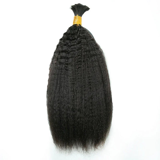 Wholesale Single Drawn Kinky Straight Bulk Human Hair For Braiding