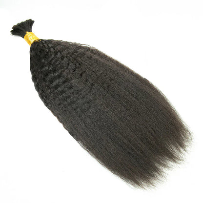 Wholesale Single Drawn Kinky Straight Bulk Human Hair For Braiding
