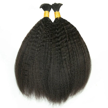 Wholesale Single Drawn Kinky Straight Bulk Human Hair For Braiding