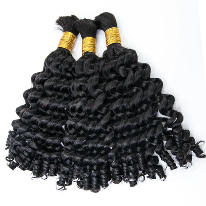 Wholesale Single Drawn Loose Curly Bulk Human Hair For Braiding