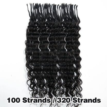 Wholesale Pre-Divided Water Wave Double Drawn Human Hair For Boho Braids Natural Color