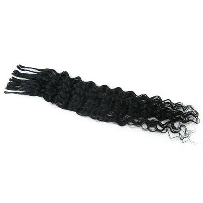 Wholesale Pre-Divided Water Wave Double Drawn Human Hair For Boho Braids Natural Color