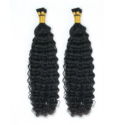 Wholesale Pre-Divided Water Wave Double Drawn Human Hair For Boho Braids Natural Color