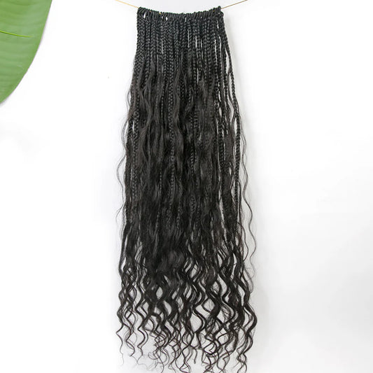 Wholesale Pre-Looped Crochet Mermaid Boho Box Braids With Loose Wave Human Hair