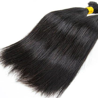 Wholesale Single Drawn Silk Straight Bulk Human Hair For Braiding