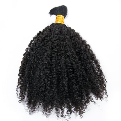 Wholesale Single Drawn Tight Curly Bulk Human Hair For Braiding