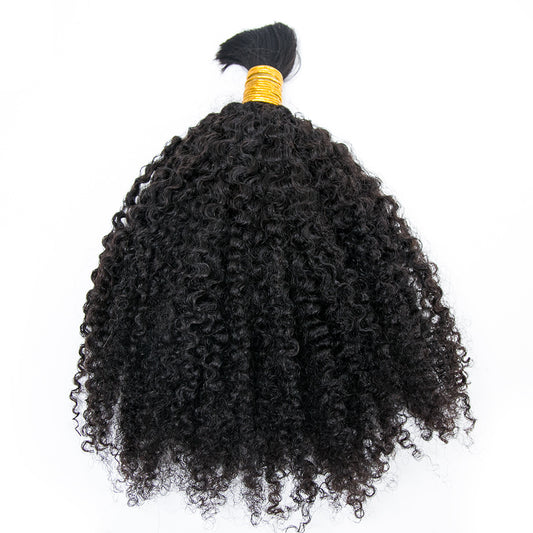 Wholesale Single Drawn Tight Curly Bulk Human Hair For Braiding