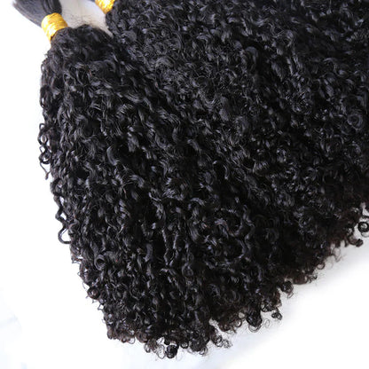 Wholesale Single Drawn Tight Curly Bulk Human Hair For Braiding