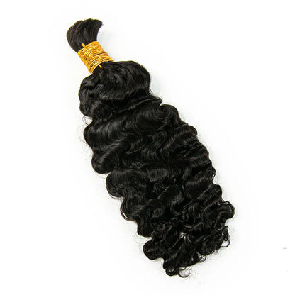 Wholesale Single Drawn Water Deep Wave Bulk Human Hair For Braiding