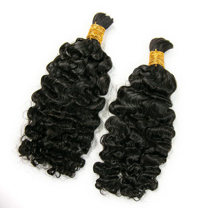 Wholesale Single Drawn Water Deep Wave Bulk Human Hair For Braiding