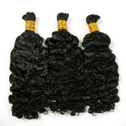 Wholesale Single Drawn Water Deep Wave Bulk Human Hair For Braiding