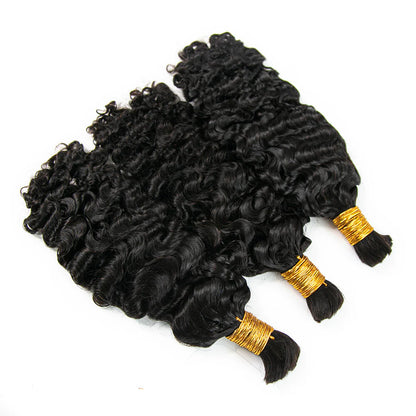 Wholesale Single Drawn Water Deep Wave Bulk Human Hair For Braiding