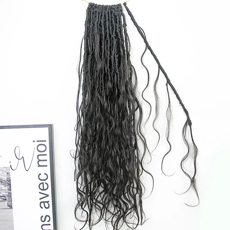 Wholesale Crochet Boho Locs Hair With Body Wave Human Hair French Curls 22-26"