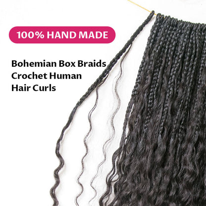 Wholesale Pre-Looped Crochet Boho Box Braids With Human Hair Curls