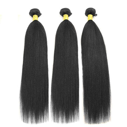 Wholesale Weft bundles Human Hair Silk Straight/ Kinky Straight/Light Yaki Straight