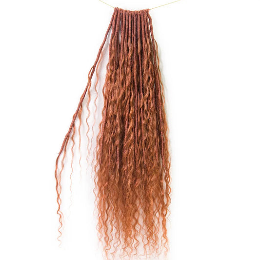 wholesale #350 Ginger Color Crochet Boho Locs 22-26 Deep Wave With Human Hair Curls
