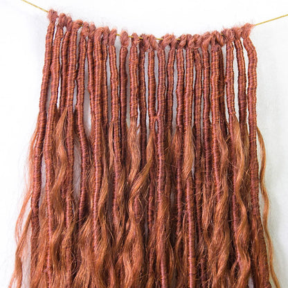 wholesale #350 Ginger Color Crochet Boho Locs 22-26 Deep Wave With Human Hair Curls
